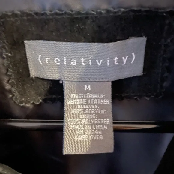 Relativity Women’s Black Suede and Knit Sleeve Medium Fall Casual Jacket - Picture 4 of 6